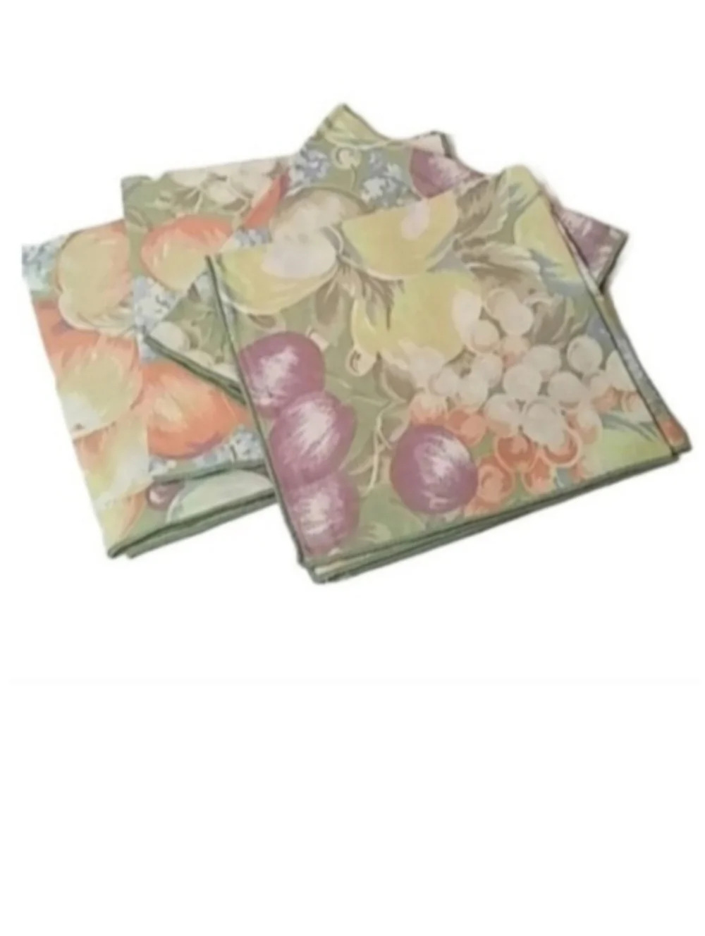 Cloth Placemat & Napkin Set (4) Fruit Theme Multicolor | EUC